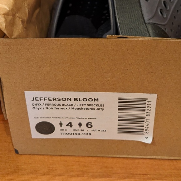 Native Women’s Black Onyx with Navy Gray Slip-On Sneakers - Picture 2 of 2